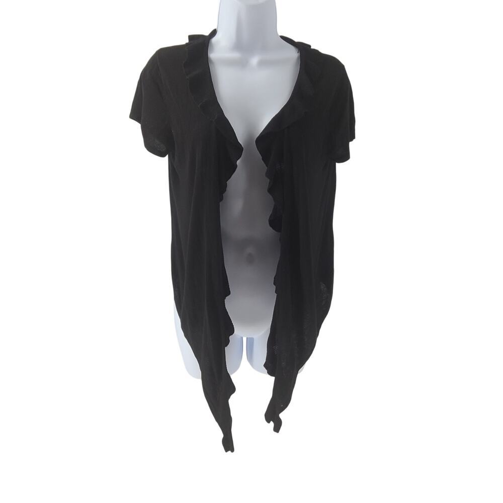 White house black market waterfall cardigan women's Fairy black Size Large Y2K